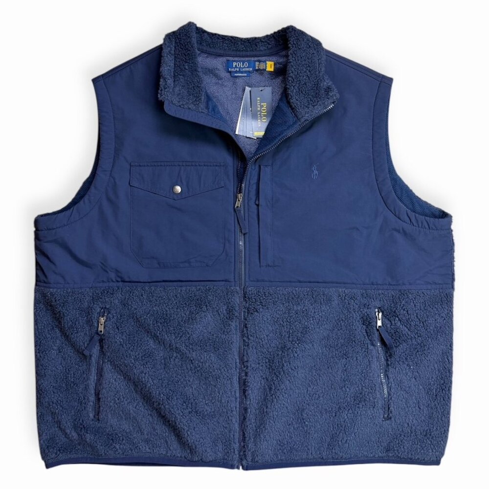 $198 NEW Polo Ralph Lauren Vest Men 3XB BIG Performance Full Zip Classic Navy